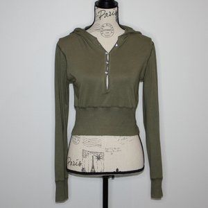UB Sport Women's Green Cropped Hoodie Top size M
